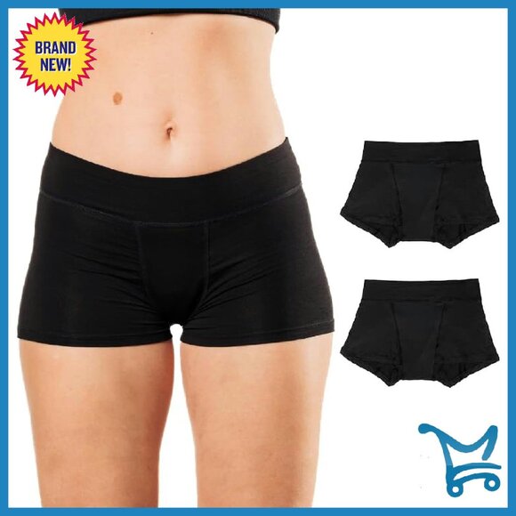 Absorbent Period Underwear Women's Boxer Day Night Protection Soft Breathable